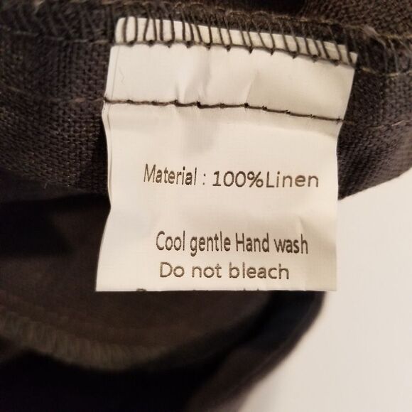 Ximo Women 100% Linen Pull On Pants Size XL Dark Gray Drawstring Waist - Picture 8 of 9